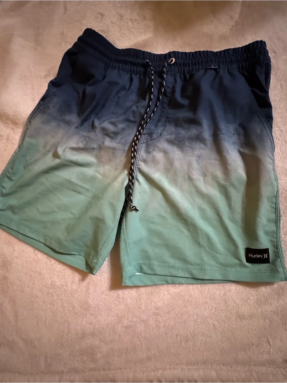 Hurley Ombre Navy to Seafoam Men's Swim Board Shorts